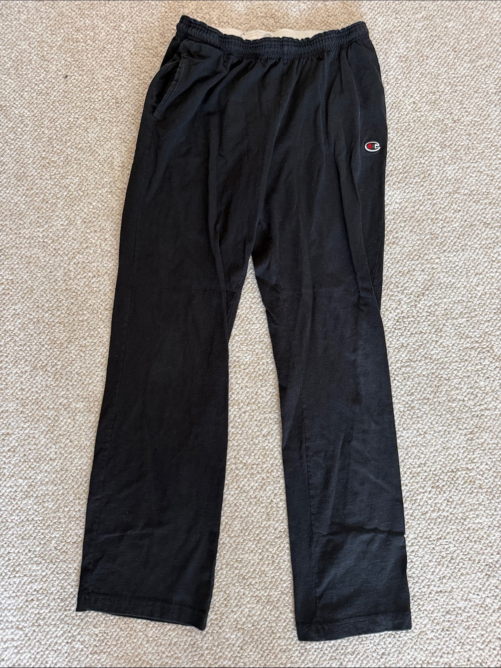 Champion Black Men’s Relaxed Sweatpants with Logo